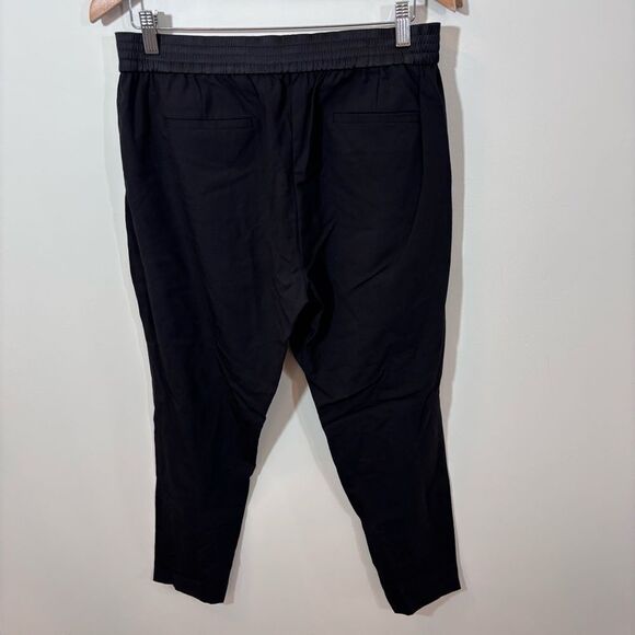 Eileen Fisher, The Fisher Project, Black Tapered Wool Pant Silk Waistband Medium - Picture 4 of 12